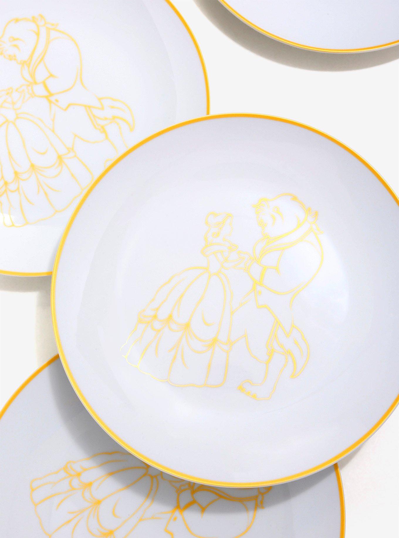 Lot of 4 Disney plates. Beauty and the beast and little mermaid cheapest