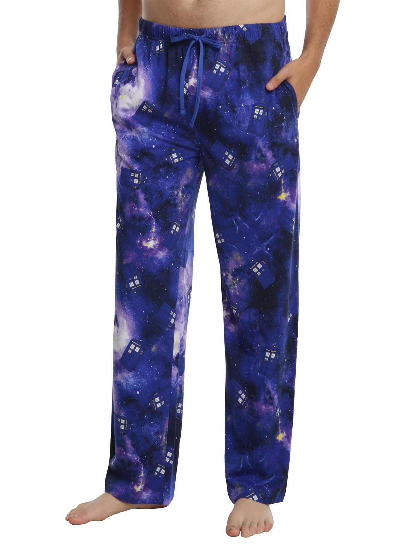 Doctor Who TARDIS Galaxy Guys Pajama Pants, BLUE, hi-res