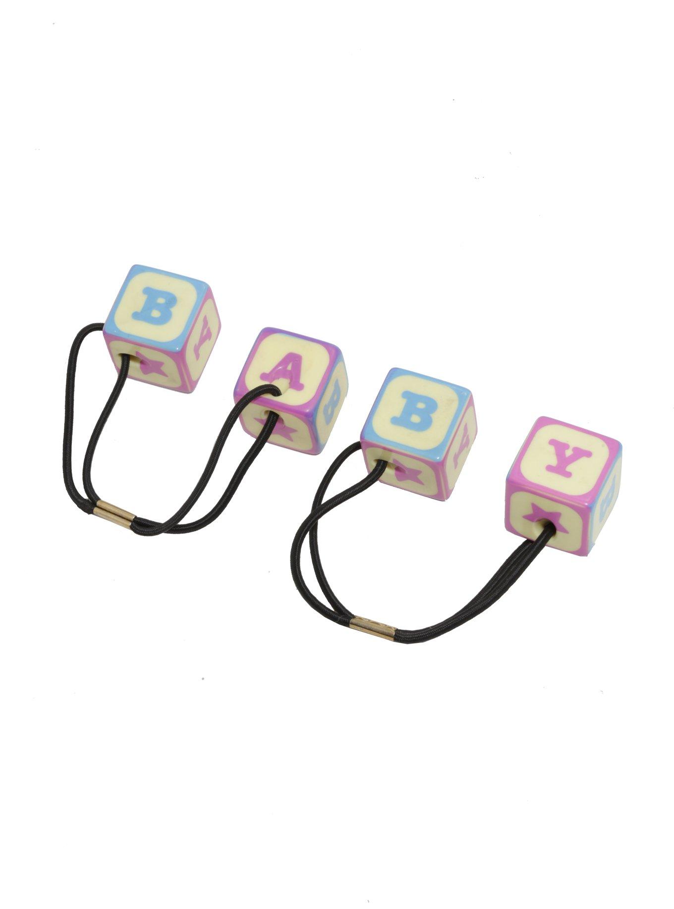 Blackheart Purple And Blue Baby Blocks Hair Tie Set, , hi-res