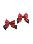 Blackheart Red Glitter Drip Black Hair Bow Set, , hi-res