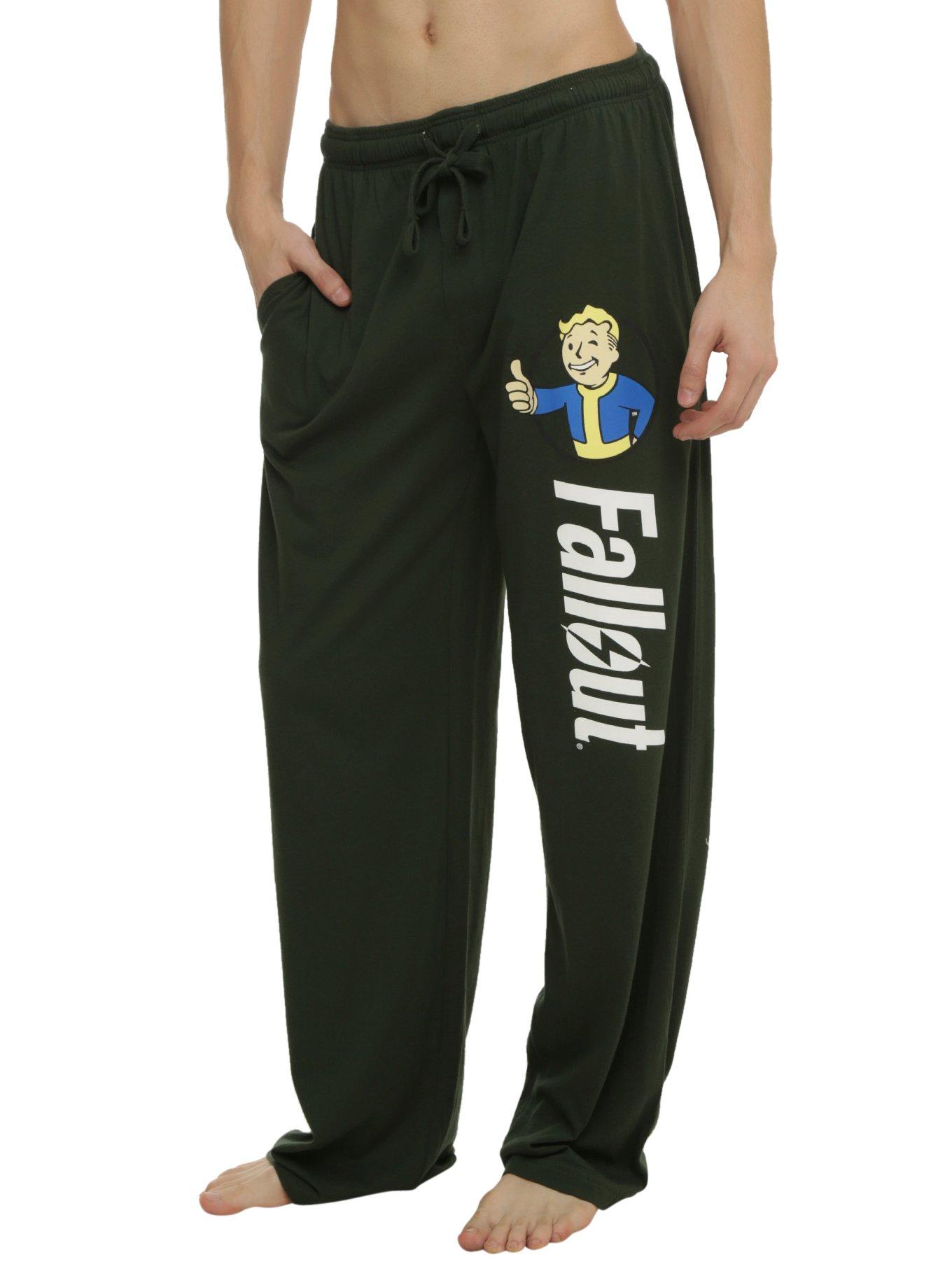 Fallout Vault Boy Thumbs Up Guys Pajama Pants, BLACK, hi-res