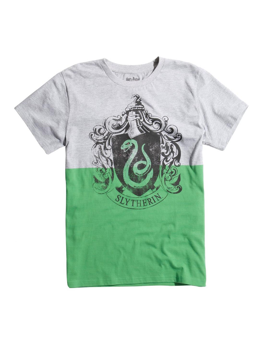 Harry Potter Slytherin Crest Split T-Shirt, BLACK, hi-res
