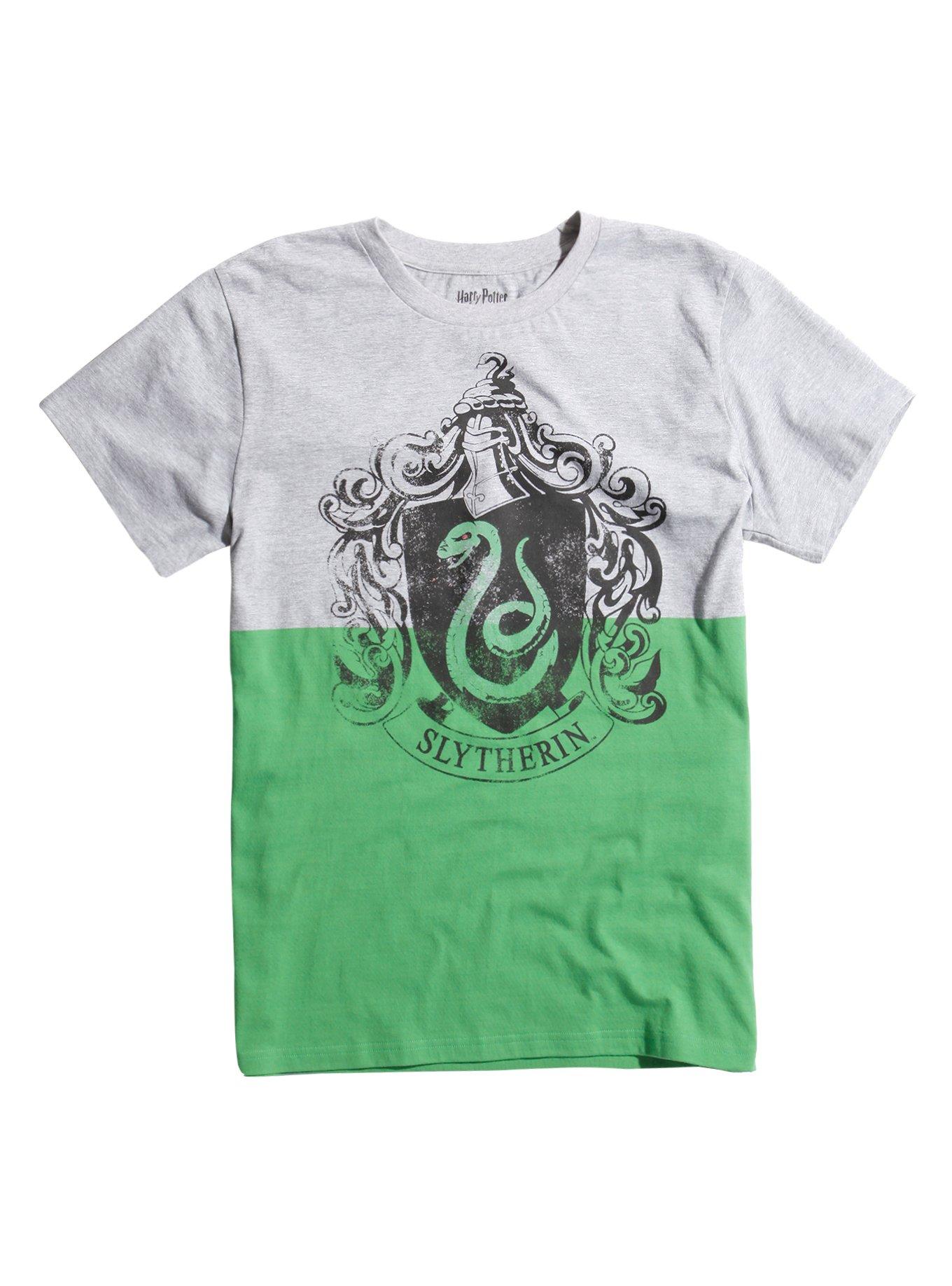 Harry Potter Slytherin Crest Split T-Shirt, BLACK, hi-res