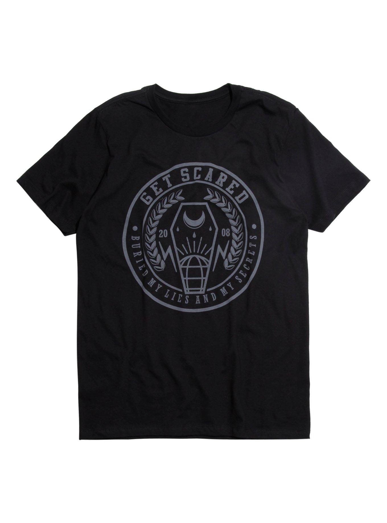 Get Scared Demons Coffin T-Shirt, BLACK, hi-res