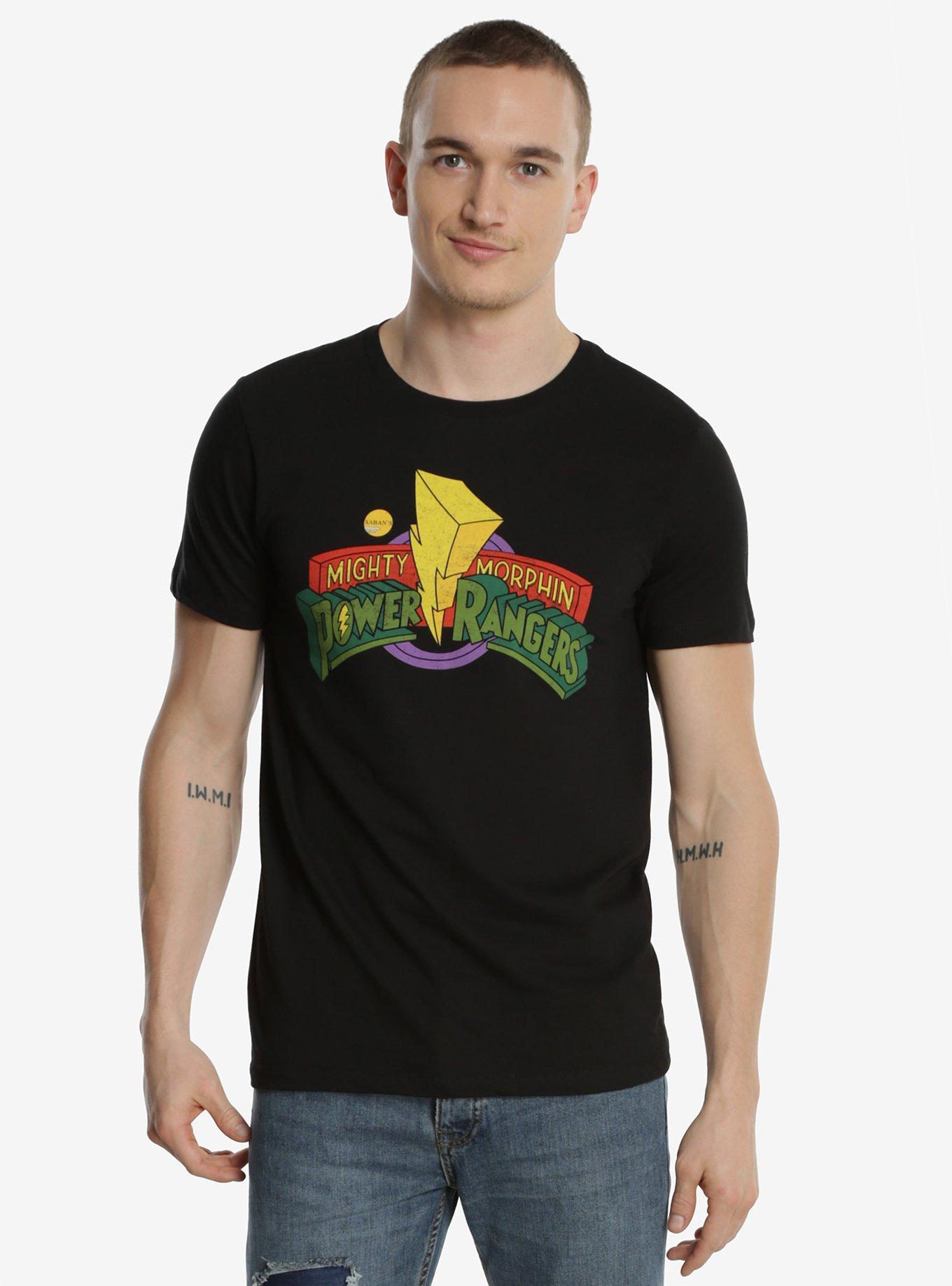 Mighty Morphin Power Rangers Simple Logo T-Shirt, BLACK, hi-res