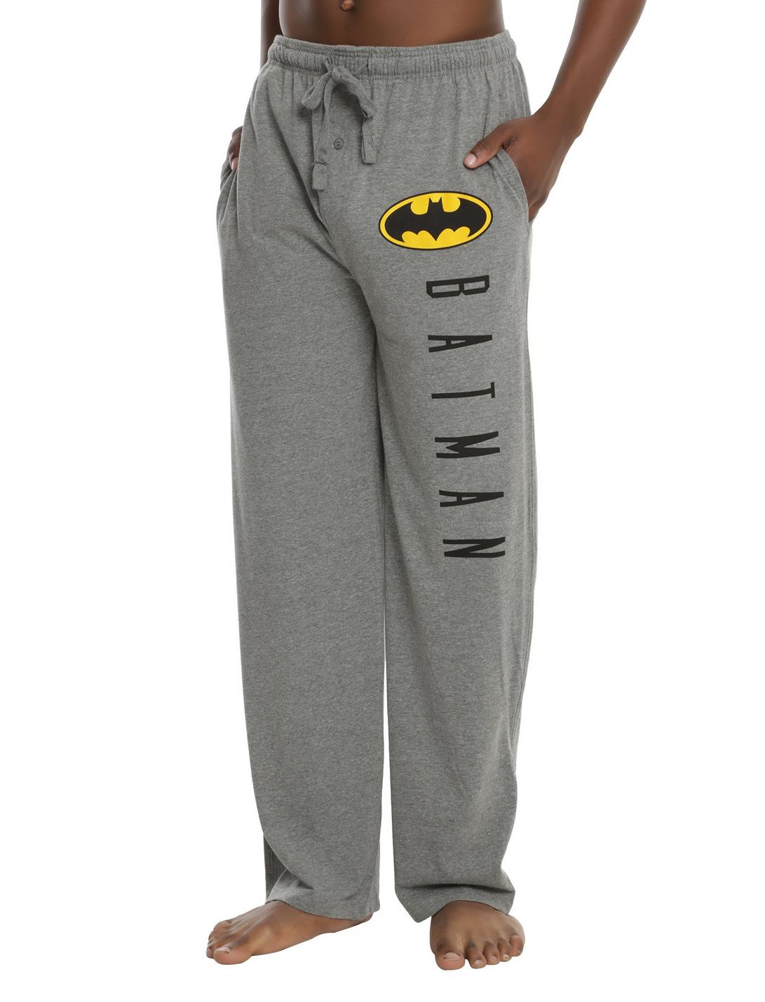 DC Comics Batman Logo Guys Pajama Pants, GREY, hi-res