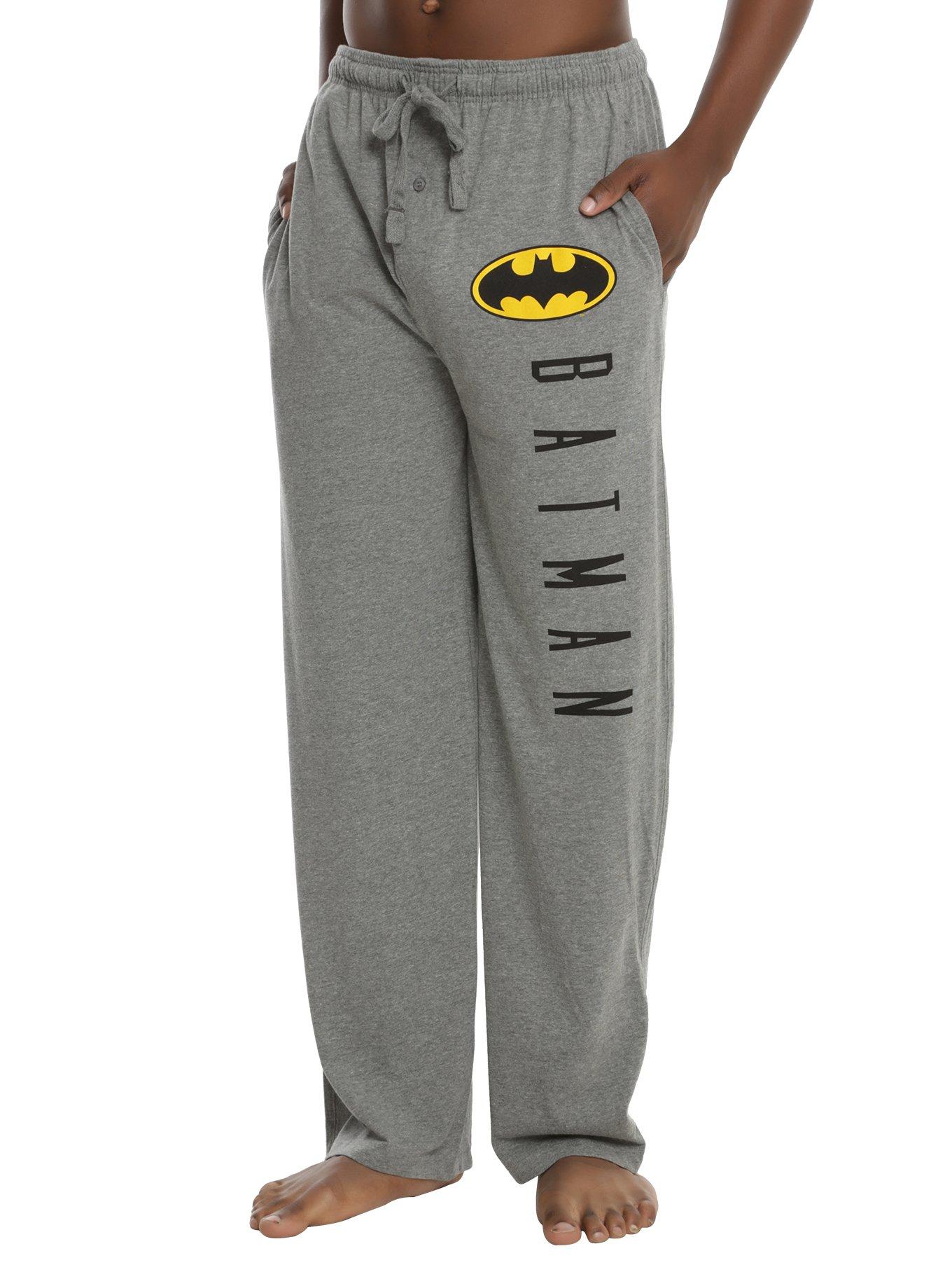 DC Comics Batman Logo Guys Pajama Pants, GREY, hi-res