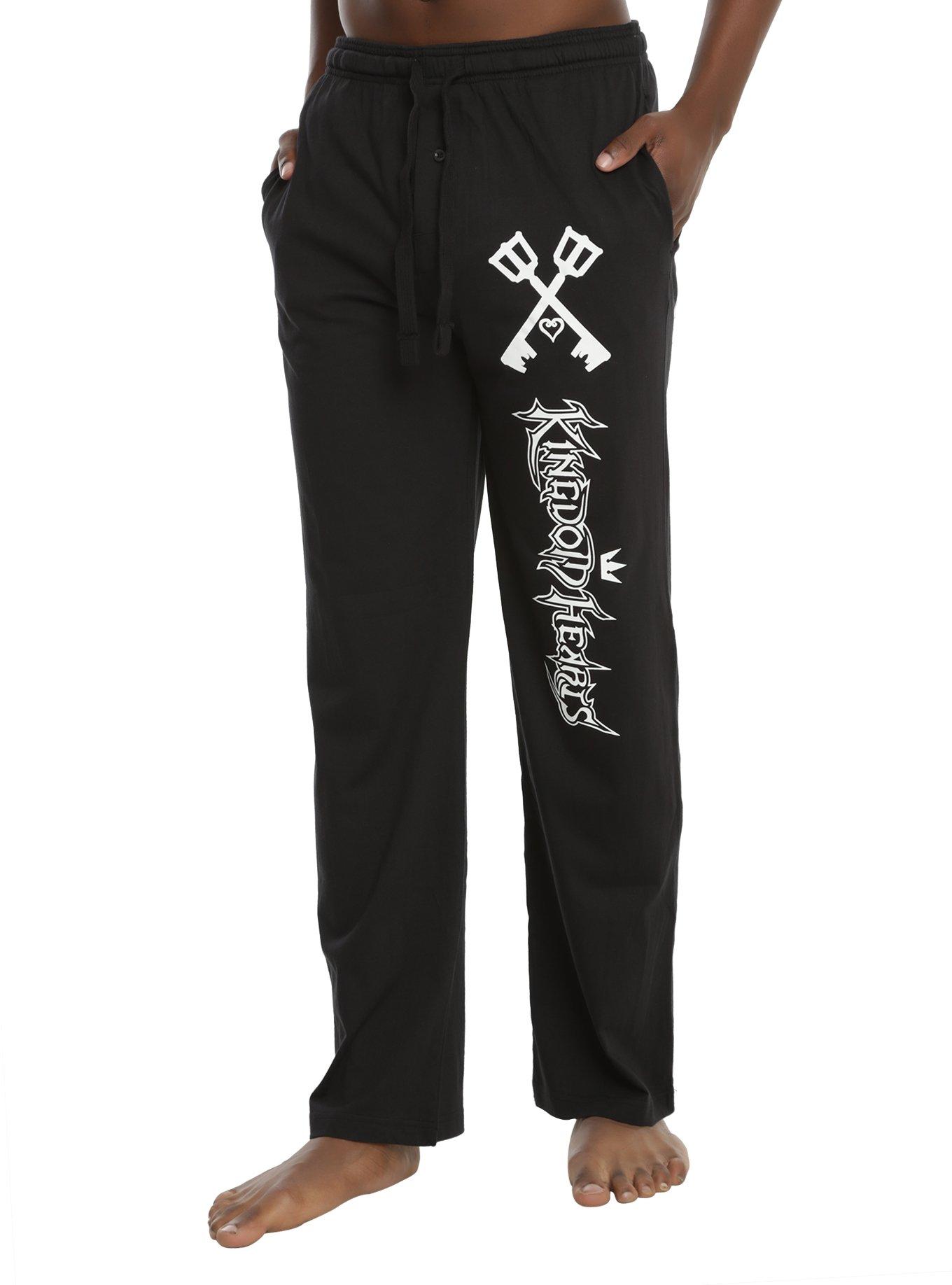 Disney Kingdom Hearts Keyblades Logo Guys Pajama Pants, BLACK, hi-res