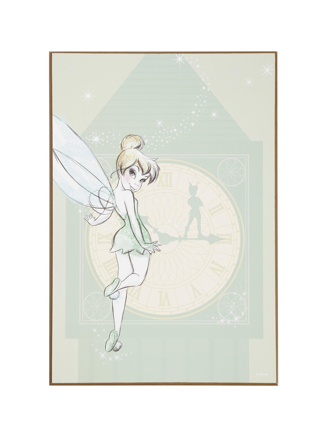 Disney Peter Pan Tinker Bell Clock Tower Wood Wall Art Hot Topic