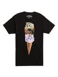 Cat Ice Cream Cone T-Shirt, BLACK, hi-res