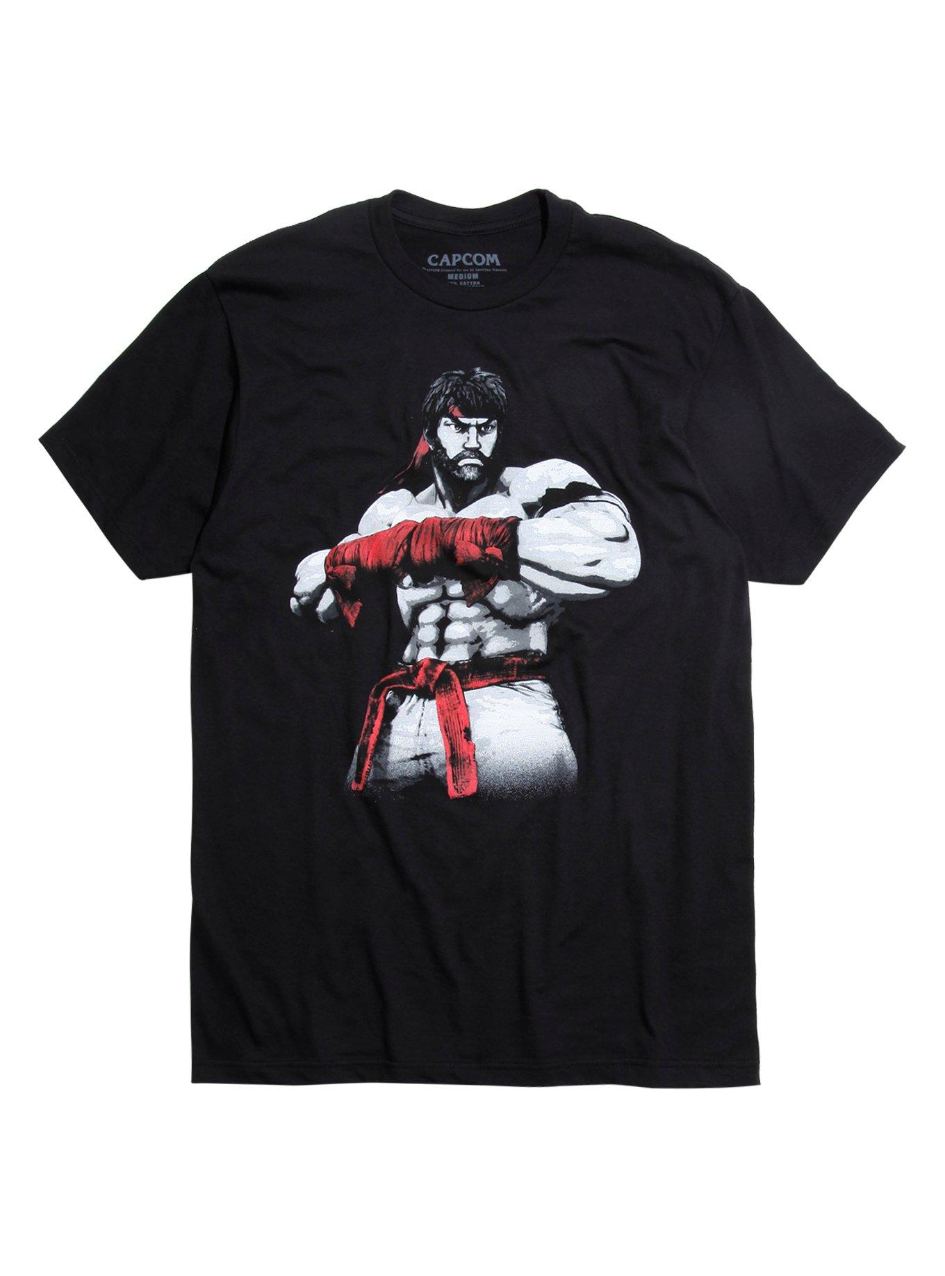 Street Fighter Bearded Ryu T-Shirt, BLACK, hi-res