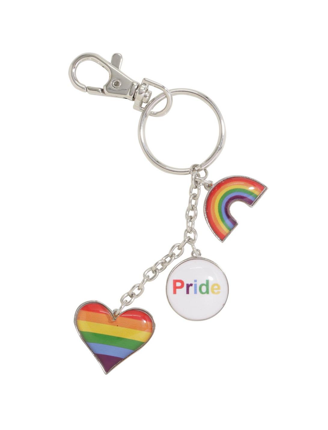 Pride Rainbow Heart Key Chain, , hi-res