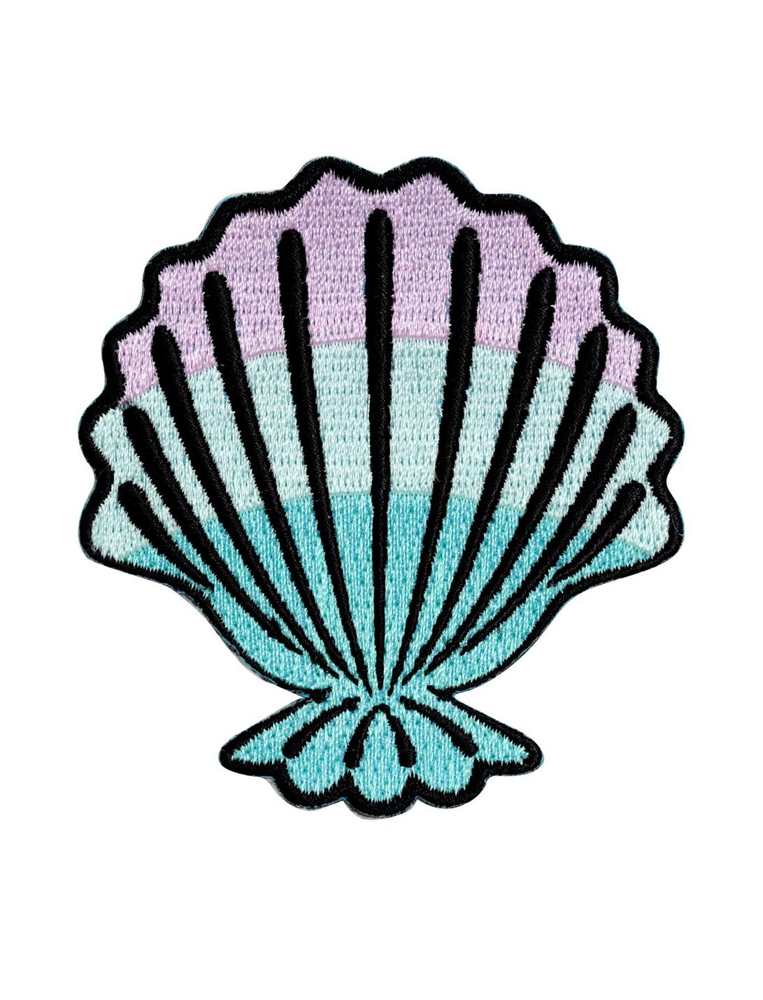 Ombre Pastel Shell Iron-On Patch, , hi-res