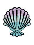 Ombre Pastel Shell Iron-On Patch, , hi-res