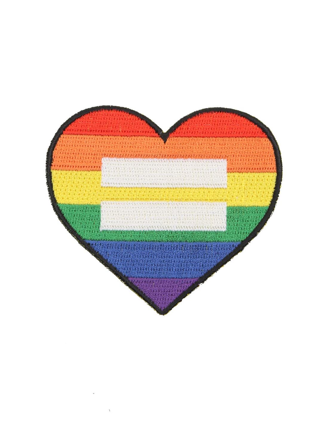 Loungefly Rainbow Heart Equality Iron-On Patch, , hi-res