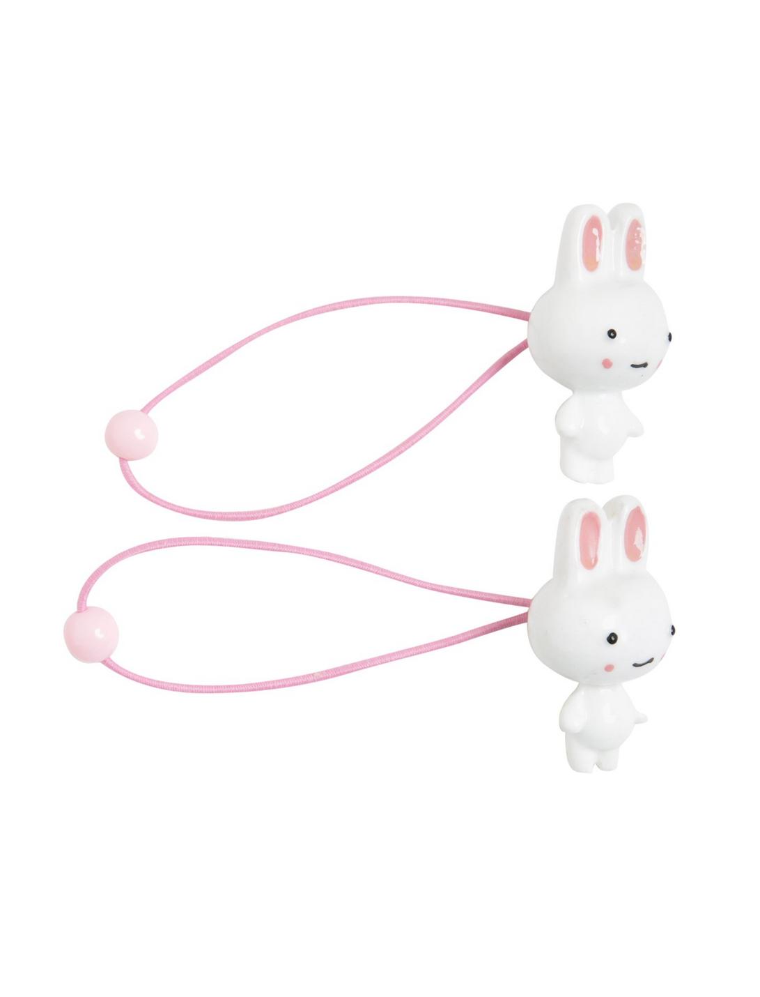 Blackheart White Plastic Bunny Hair Ties, , hi-res