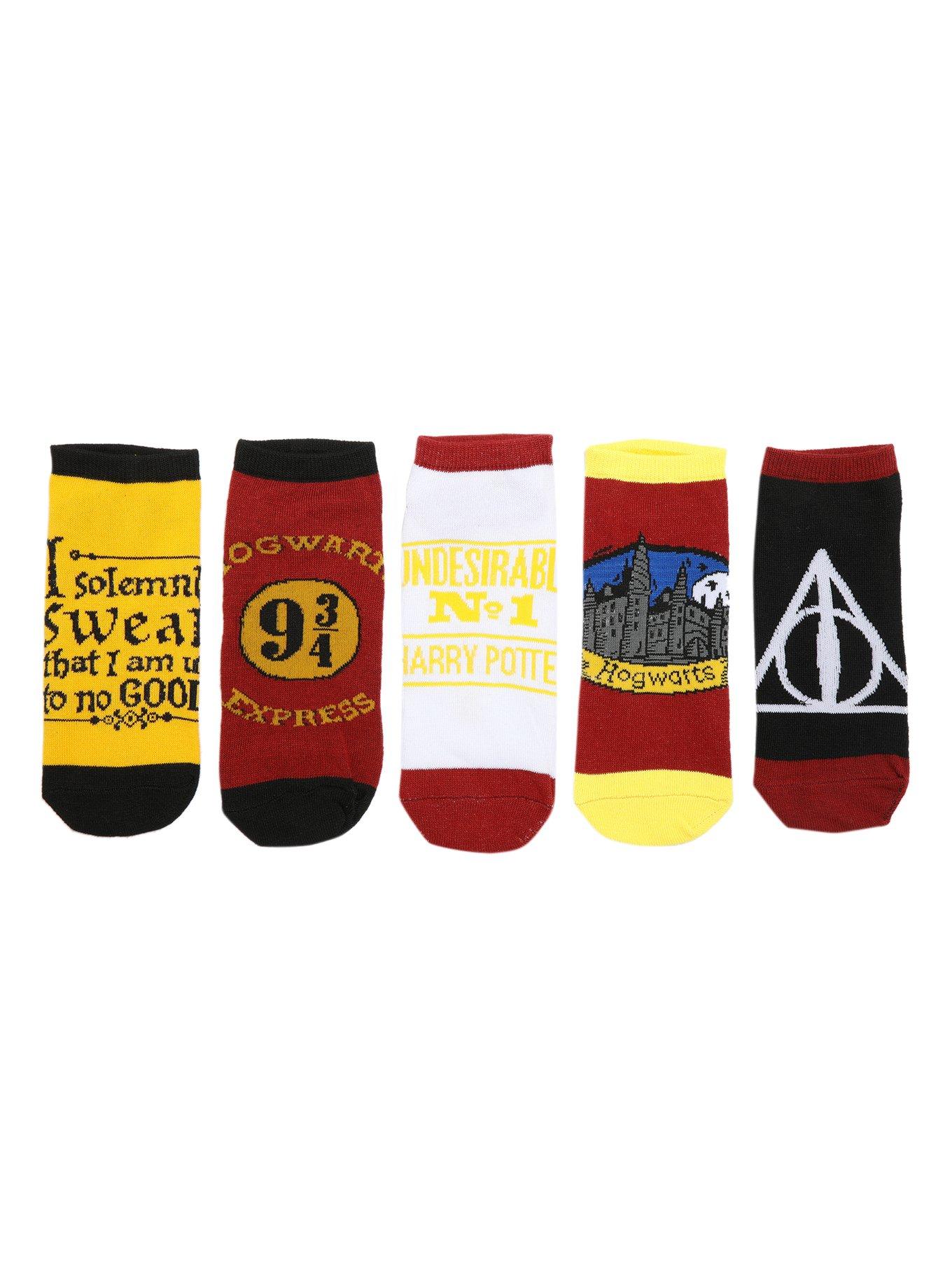 Harry Potter Solemnly Swear No-Show Socks 5 Pair, , hi-res