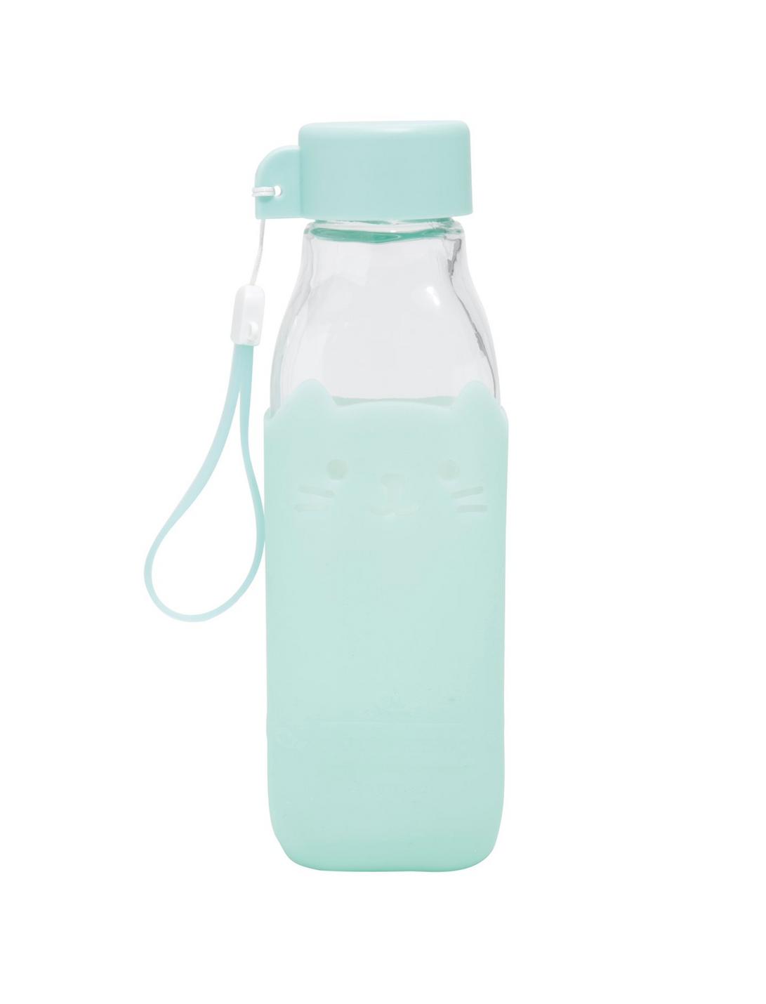 Mint Kitty Glass Milk Bottle, , hi-res