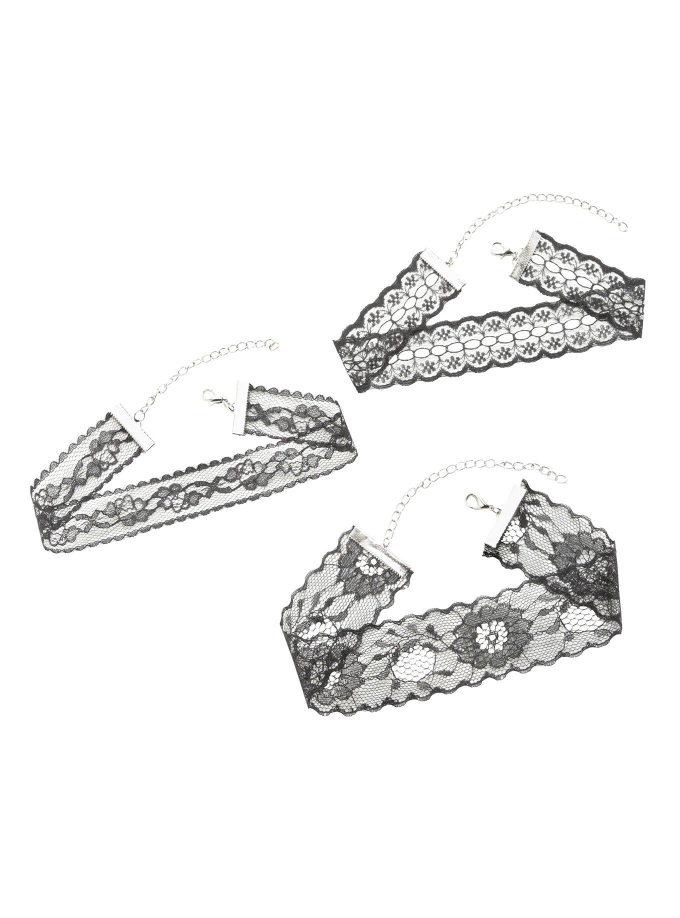 Blackheart Floral Lace Choker Set, , hi-res