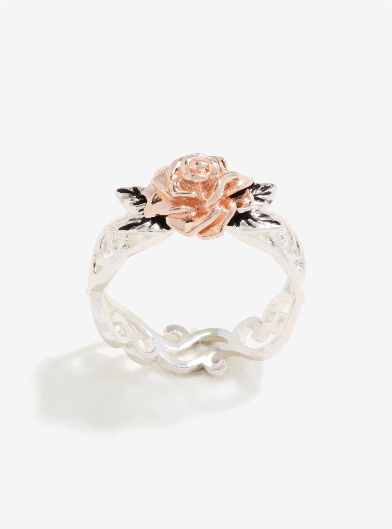 Disney Beauty And The Beast Rose Gold Two-Tone Ring Size 6 | BoxLunch