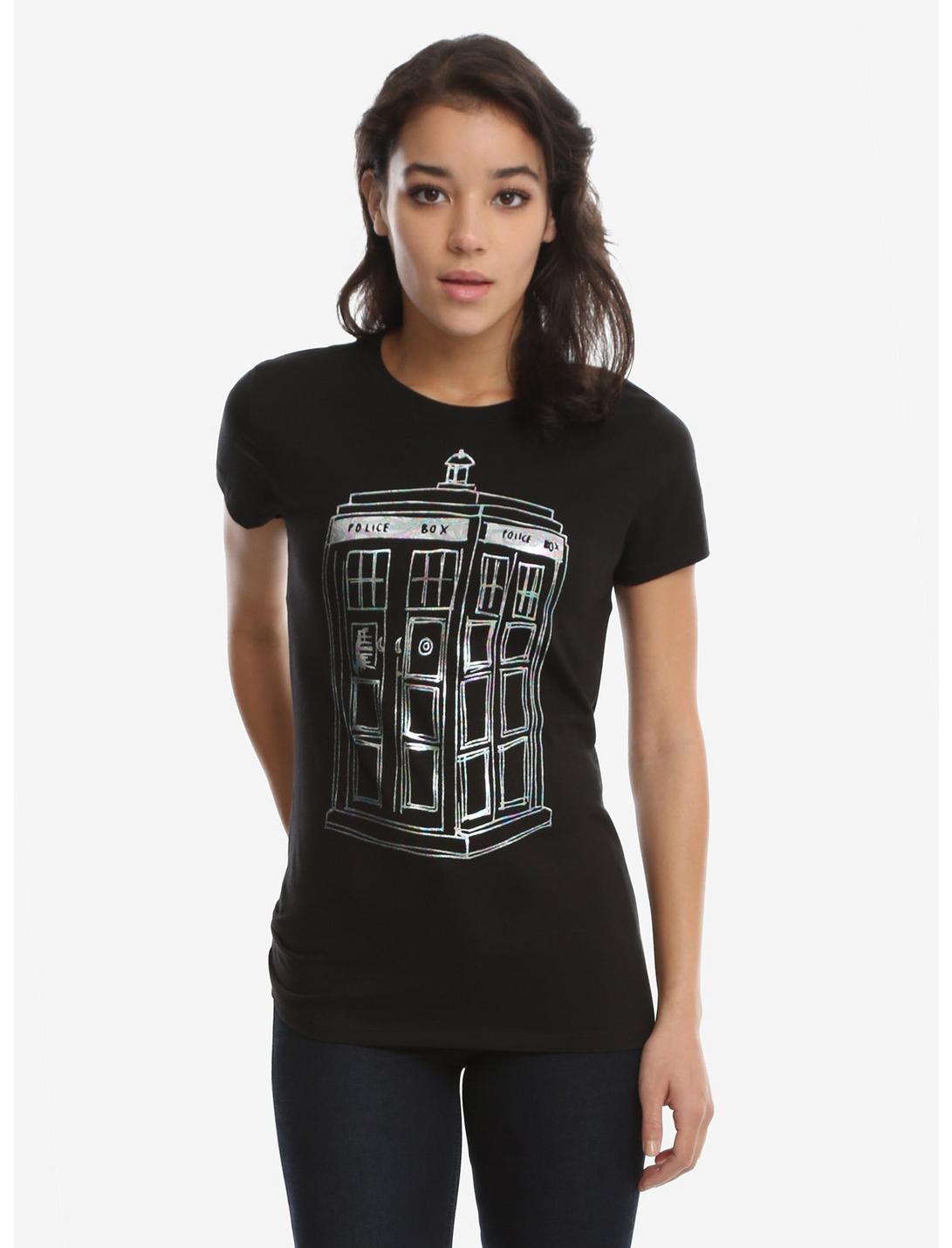 Doctor Who Oil Spill TARDIS T-Shirt, BLACK, hi-res