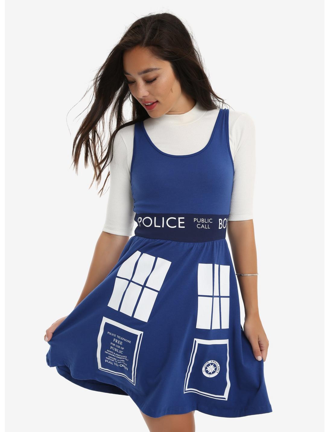 Doctor Who TARDIS A-Line Dress, DARK BLUE, hi-res