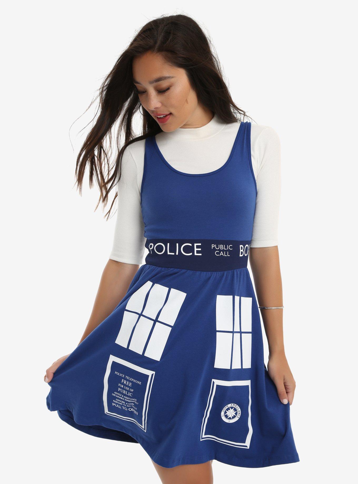 Doctor Who TARDIS A-Line Dress, DARK BLUE, hi-res