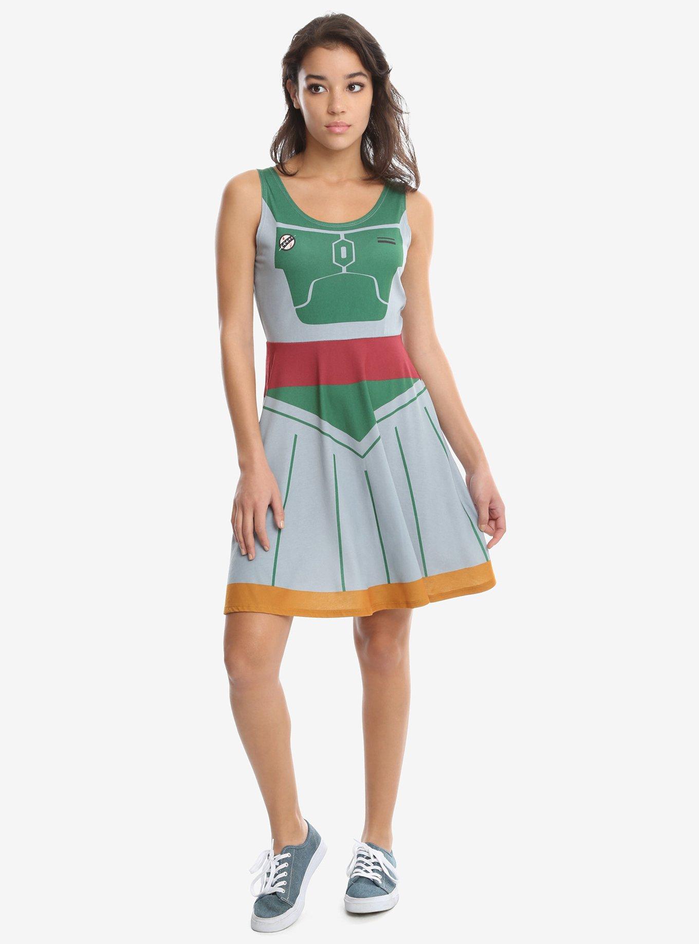 Star Wars Boba Fett A-Line Dress, OLIVE, hi-res