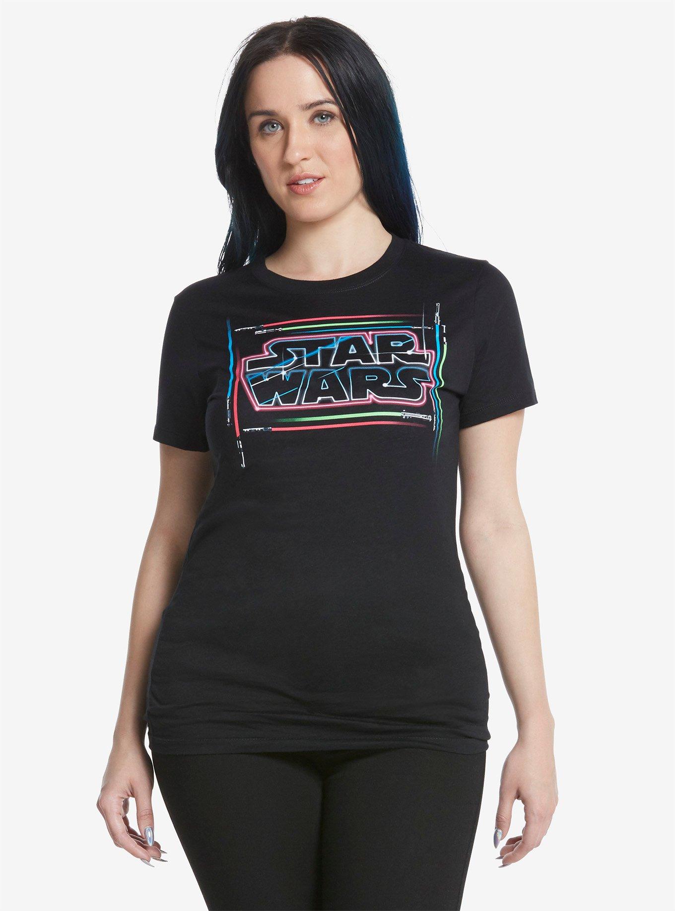 Star Wars Lightsaber Logo T-Shirt, BLACK, hi-res
