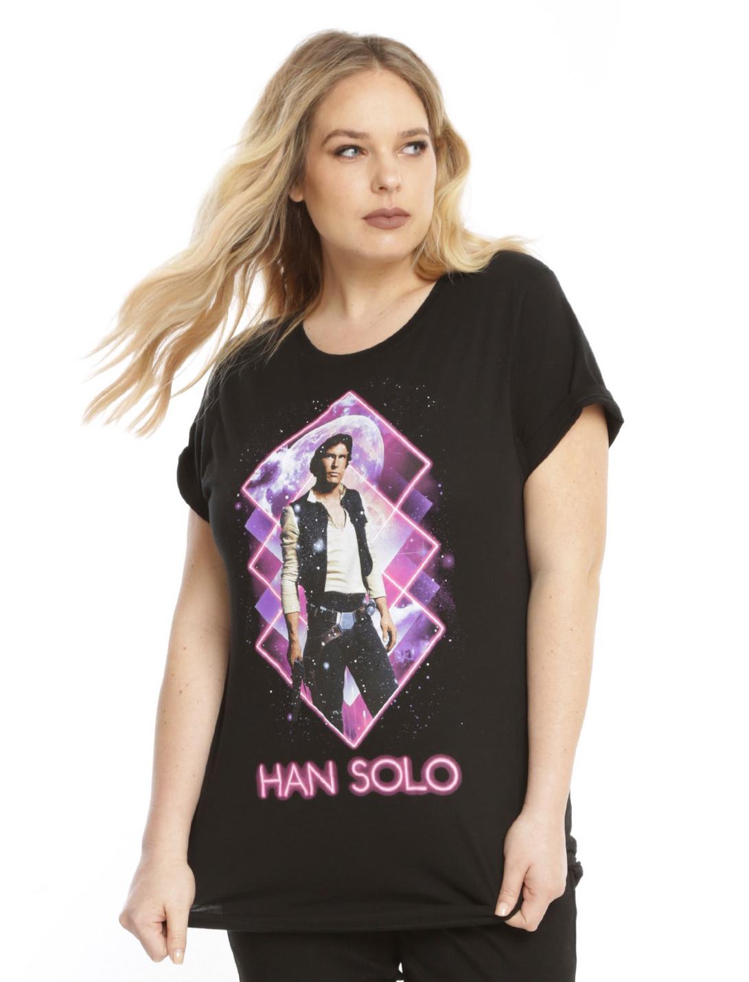 Star Wars Neon Han Solo T-Shirt Plus Size, BLACK, hi-res