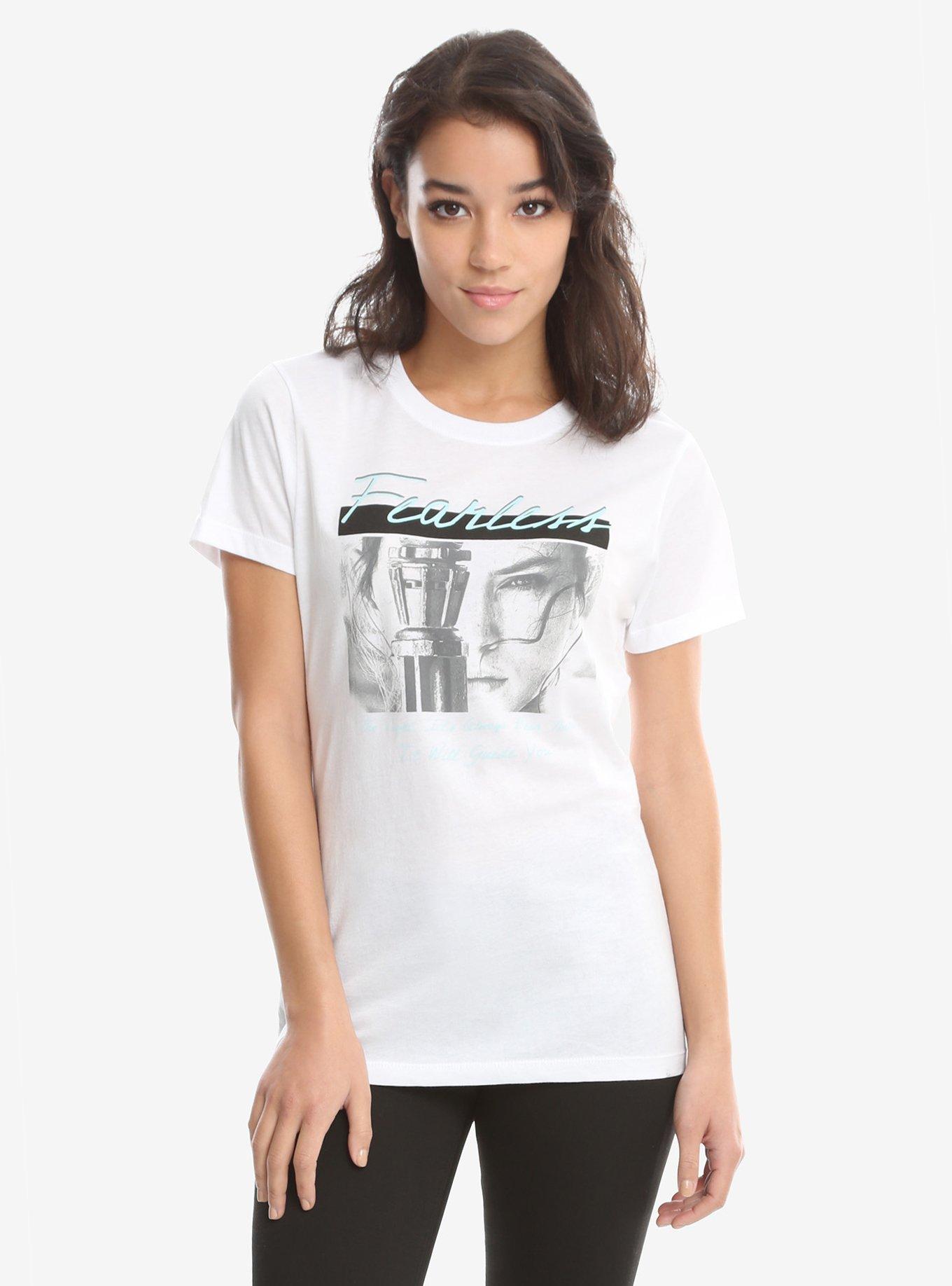 Star Wars: The Force Awakens Rey Is Fearless T-Shirt, WHITE, hi-res