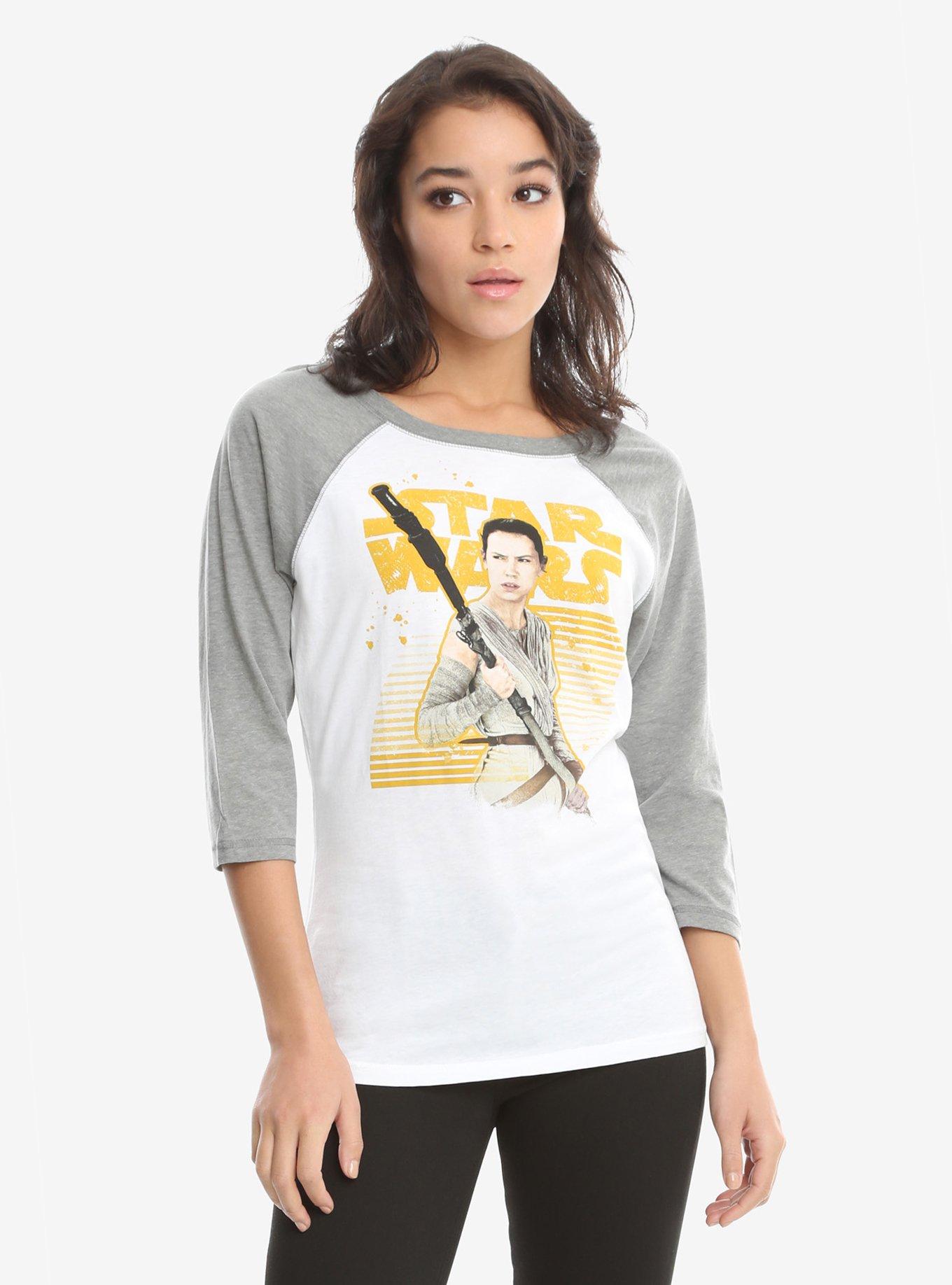 Star Wars: The Force Awakens Rey Resistance Raglan, WHITE, hi-res