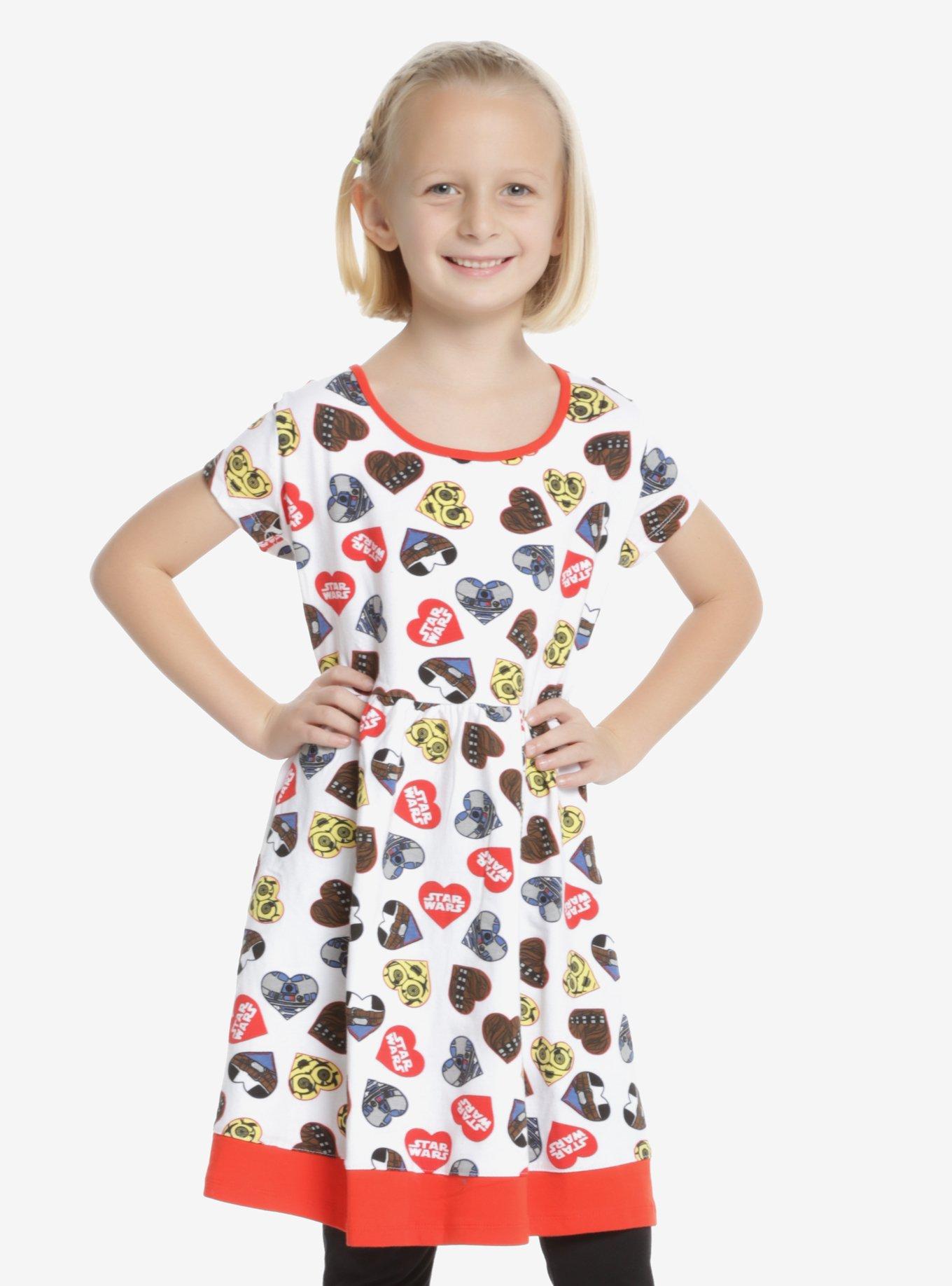 Her Universe Star Wars Heart Good Guys Youth Dress, WHITE, hi-res