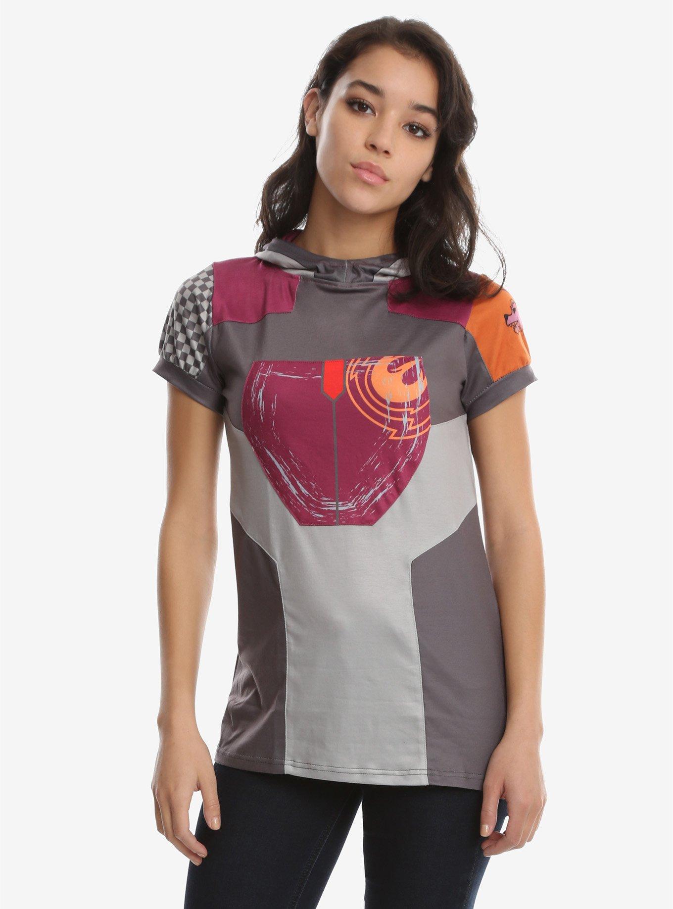 Star Wars Rebels Sabine Hooded Costume T-Shirt, HEATHER GREY, hi-res