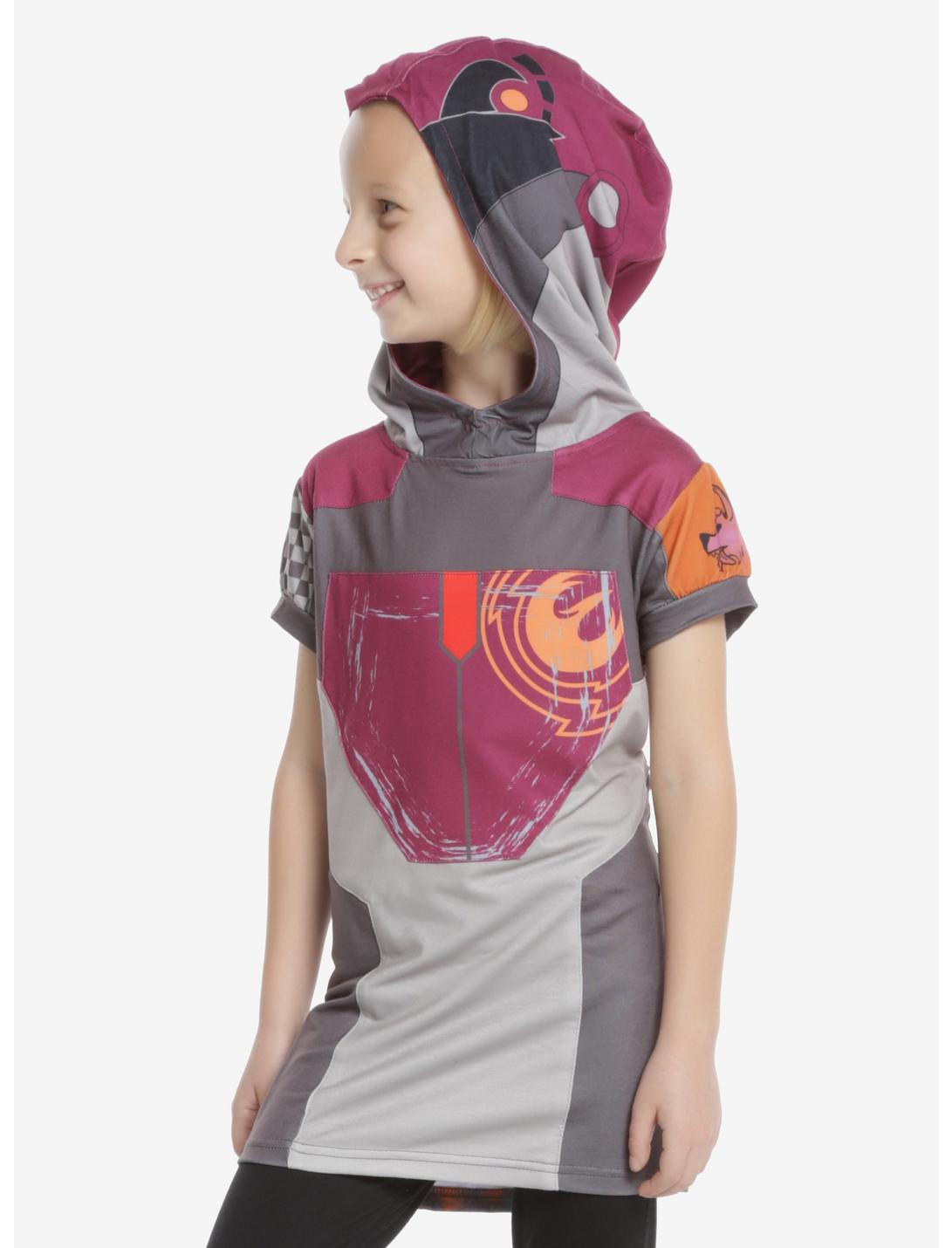 Star Wars Sabine Youth Hooded Costume T-Shirt, , hi-res