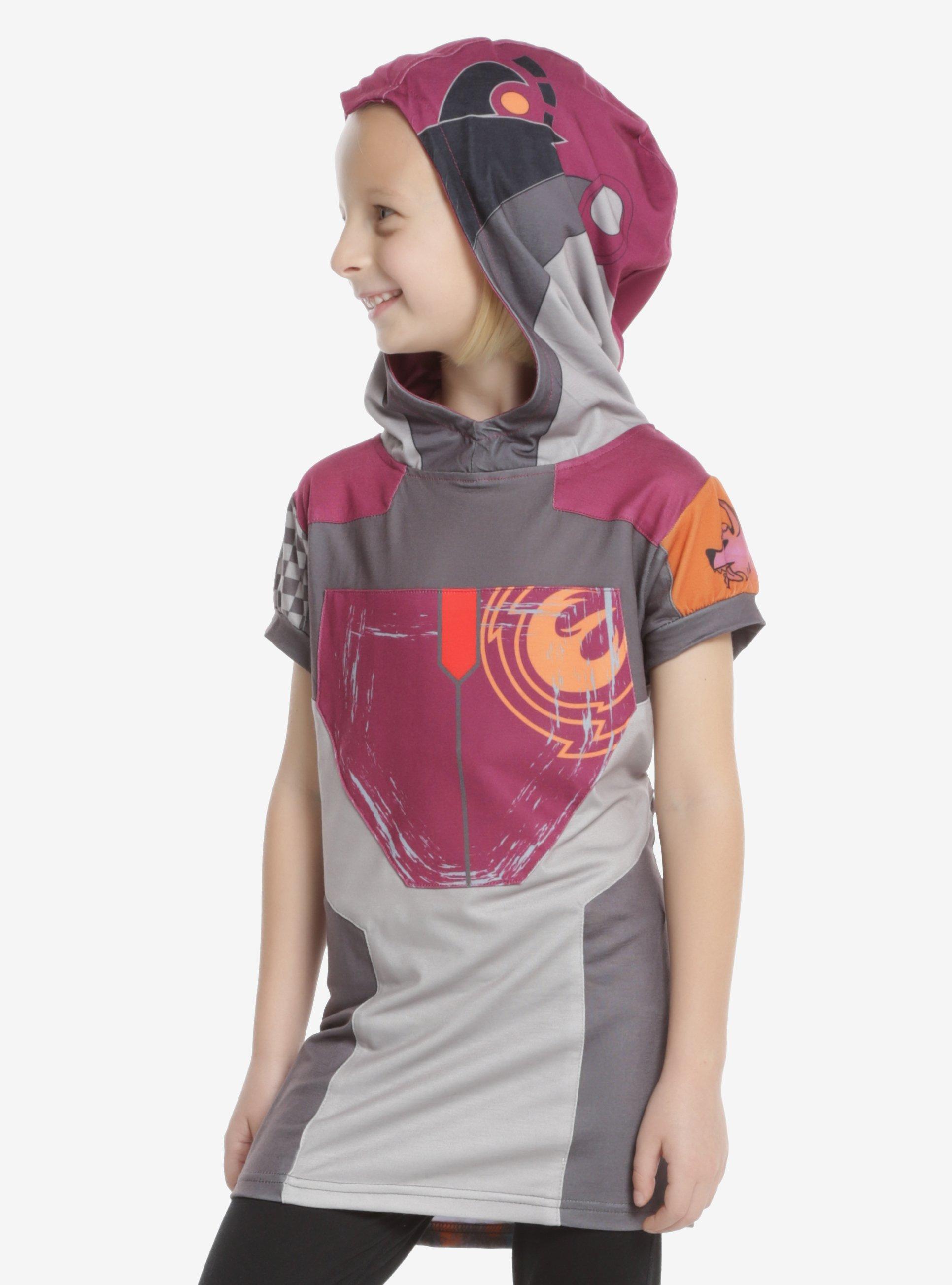 Star Wars Sabine Youth Hooded Costume T-Shirt, , hi-res