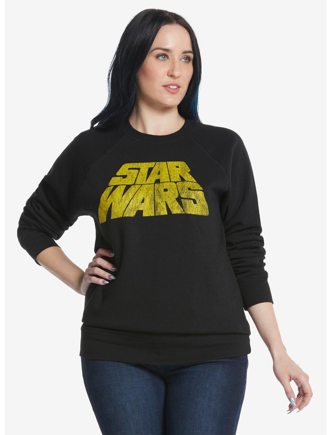 Star Wars Logo Vintage Sweatshirt, BLACK, hi-res