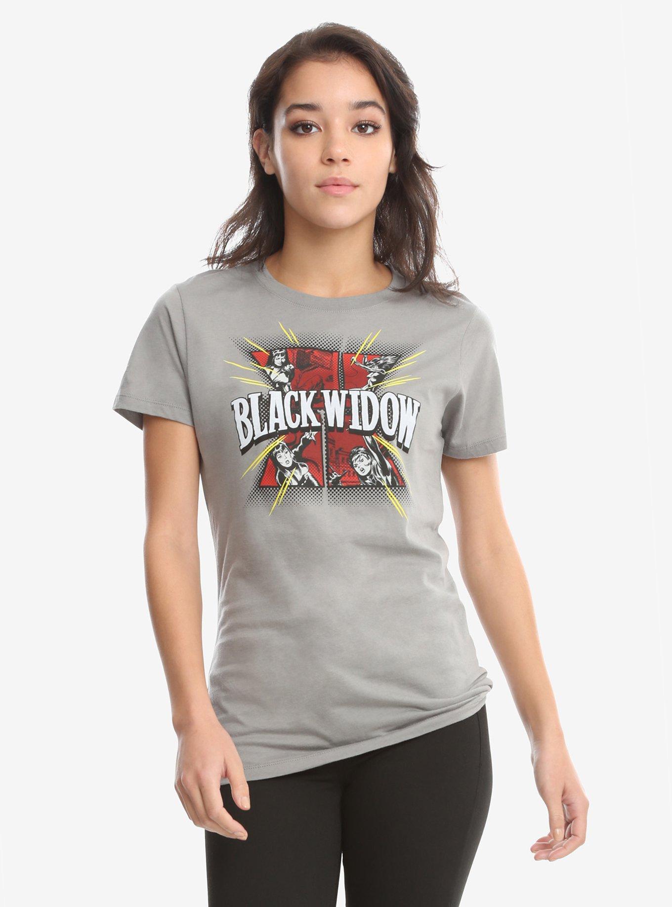 Marvel Black Widow Retro T-Shirt, HEATHER GREY, hi-res