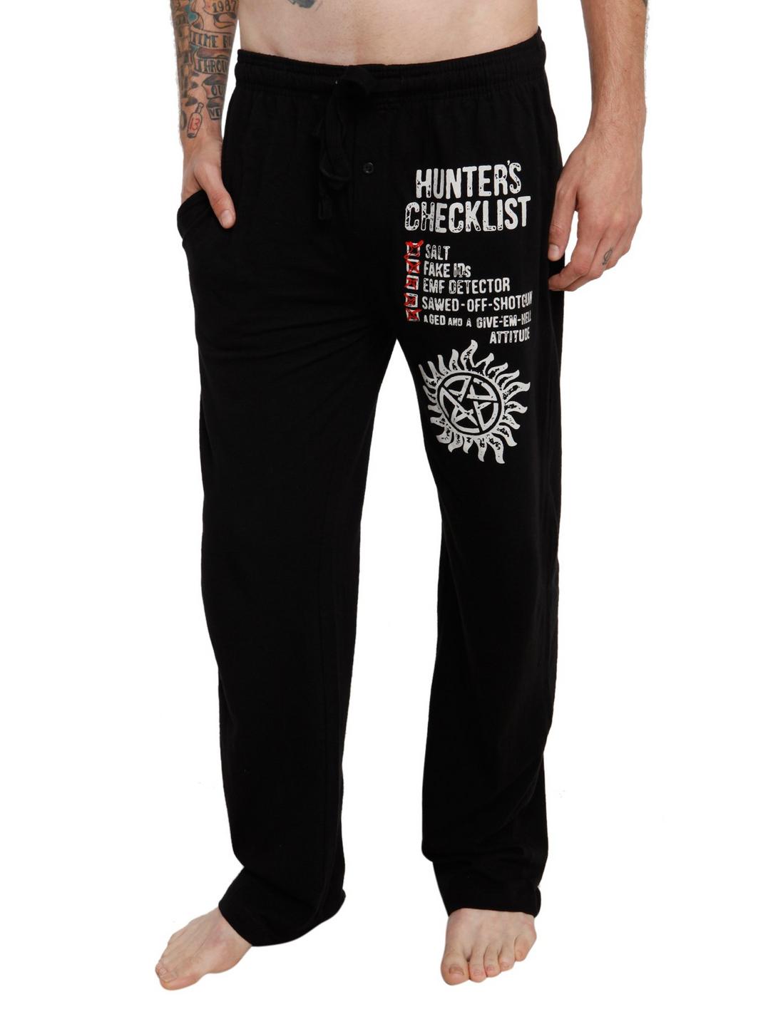 Supernatural Hunter's Checklist Guys Pajama Pants, BLACK, hi-res