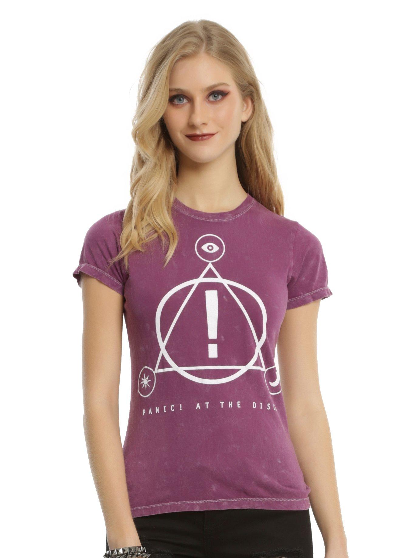 Panic! At The Disco Pink Wash Symbols Logo Girls T-Shirt, PINK, hi-res