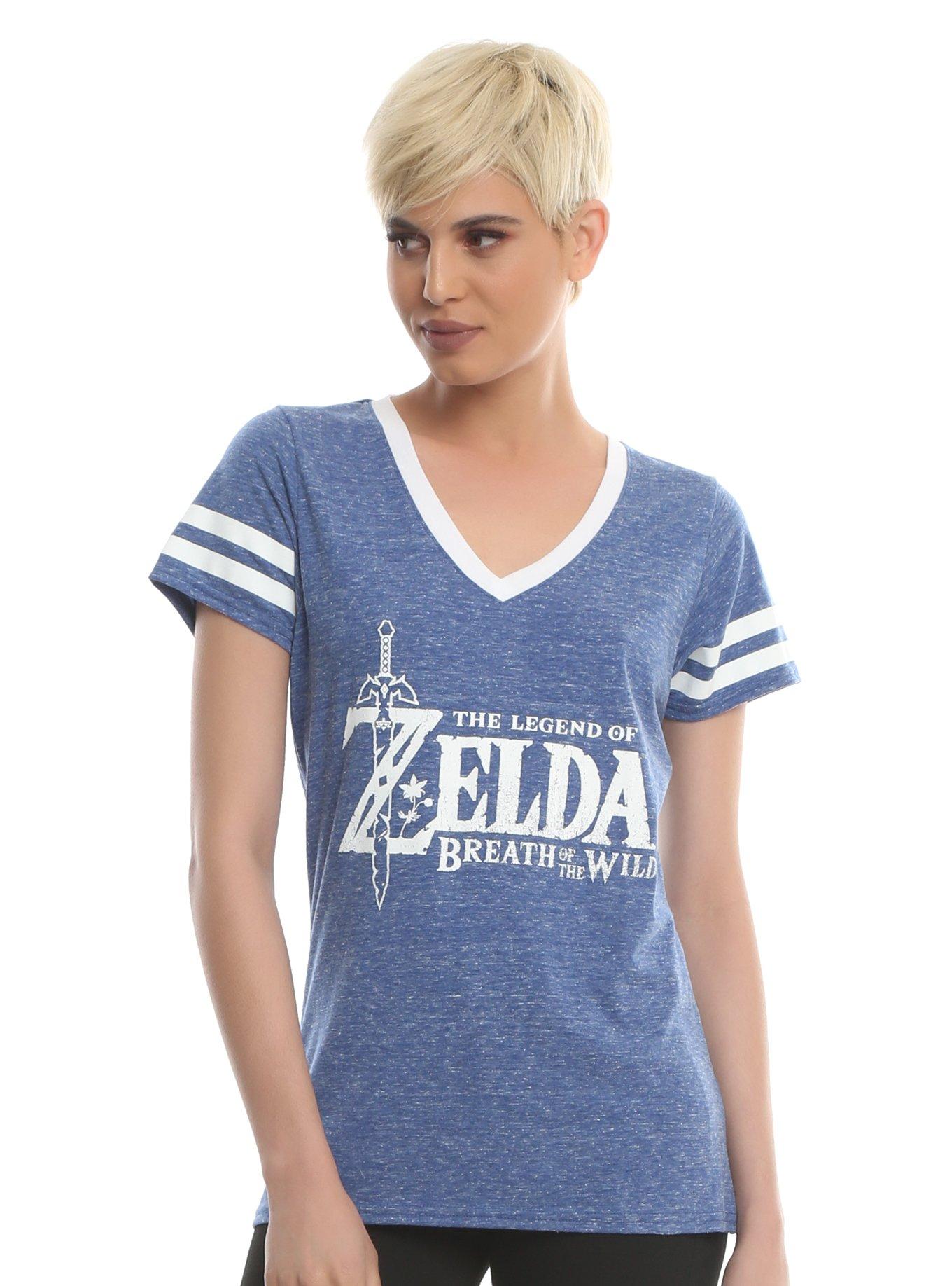 The Legend Of Zelda: Breath Of The Wild Girls Athletic V-Neck T-Shirt, LIGHT BLUE, hi-res