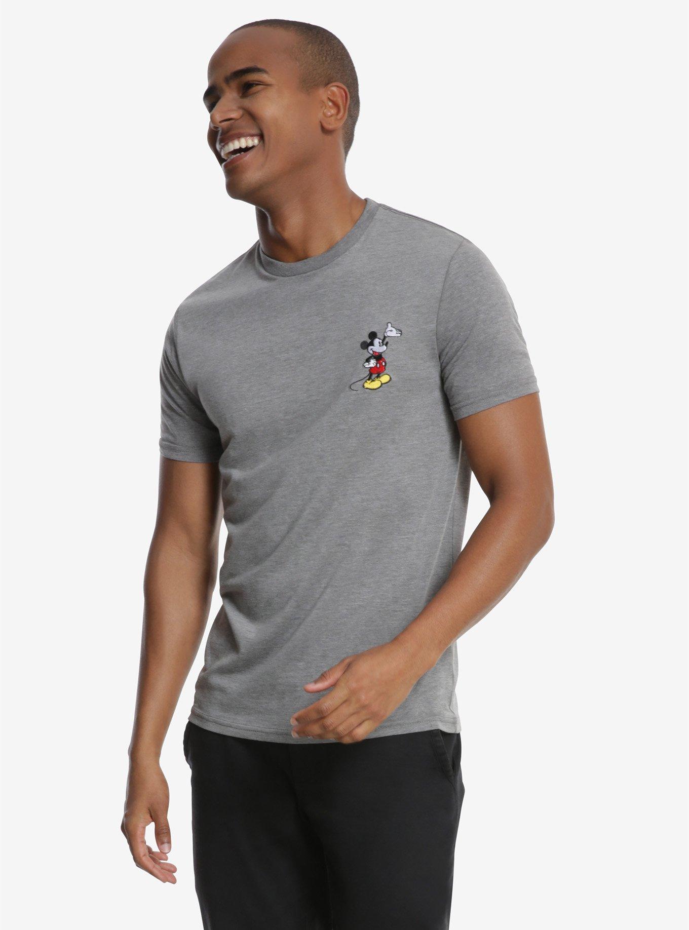 Disney Mickey Mouse Embroidered T-Shirt, GREY, hi-res