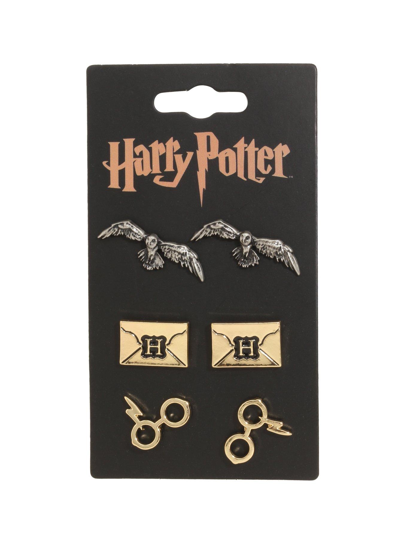 Harry Potter Hedwig Letter Glasses Earrings Set, , hi-res