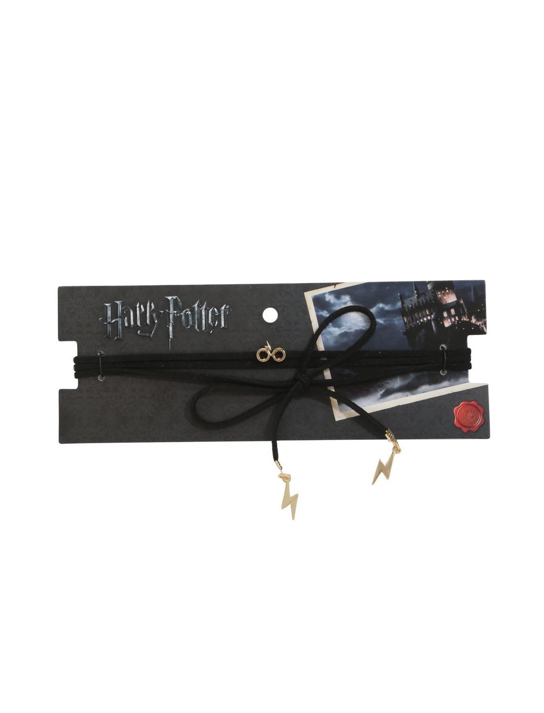 Harry Potter Charm Suede Faux Wrap Choker, , hi-res