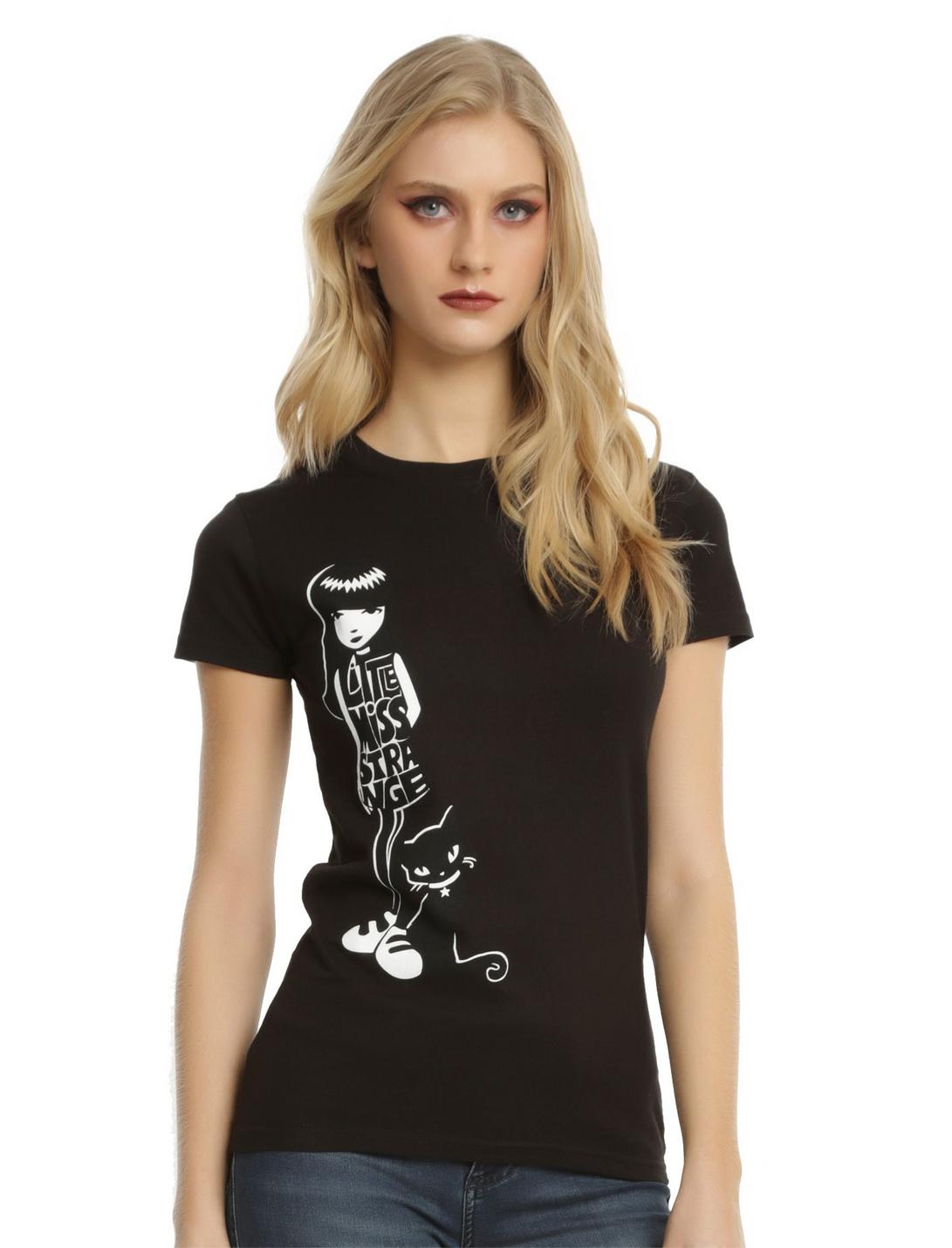 Emily The Strange Cat Girls T-Shirt, BLACK, hi-res