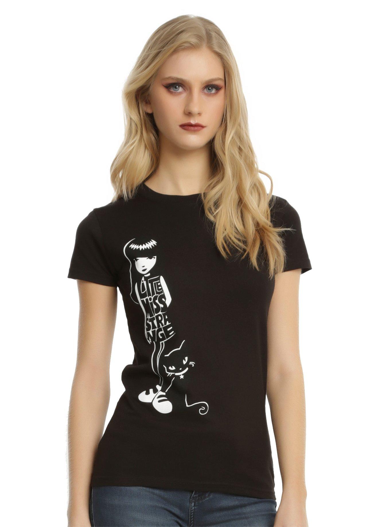 Emily The Strange Cat Girls T-Shirt, BLACK, hi-res