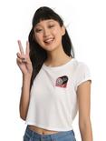 That's How I Roll Sushi Patch Girls Crop Top, WHITE, hi-res