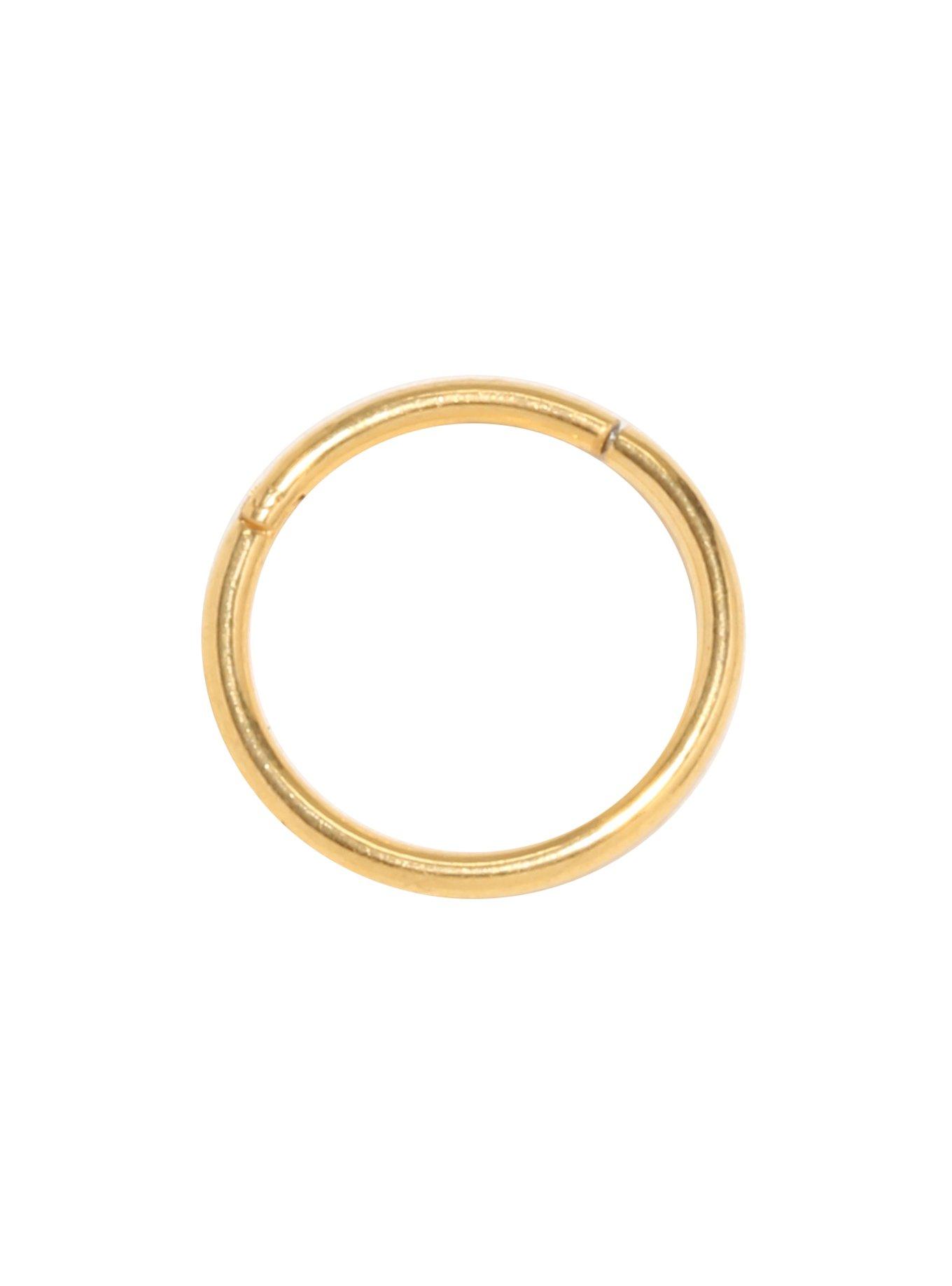 18G 3/8 Steel Basic Gold Hinge Hoop, , hi-res