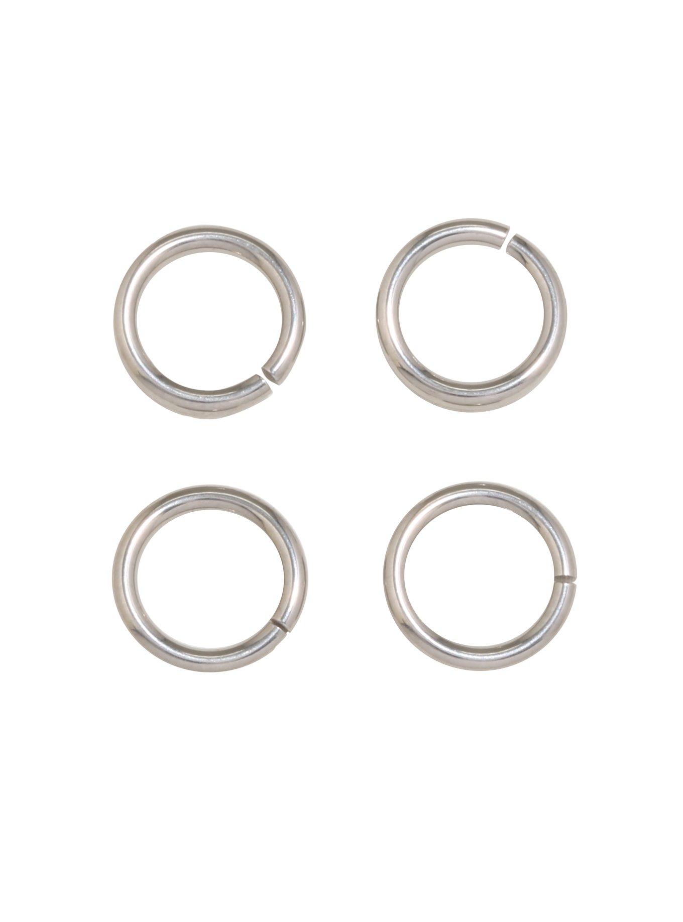 Steel Basic Seamless Hoop 4 Pack, SILVER, hi-res