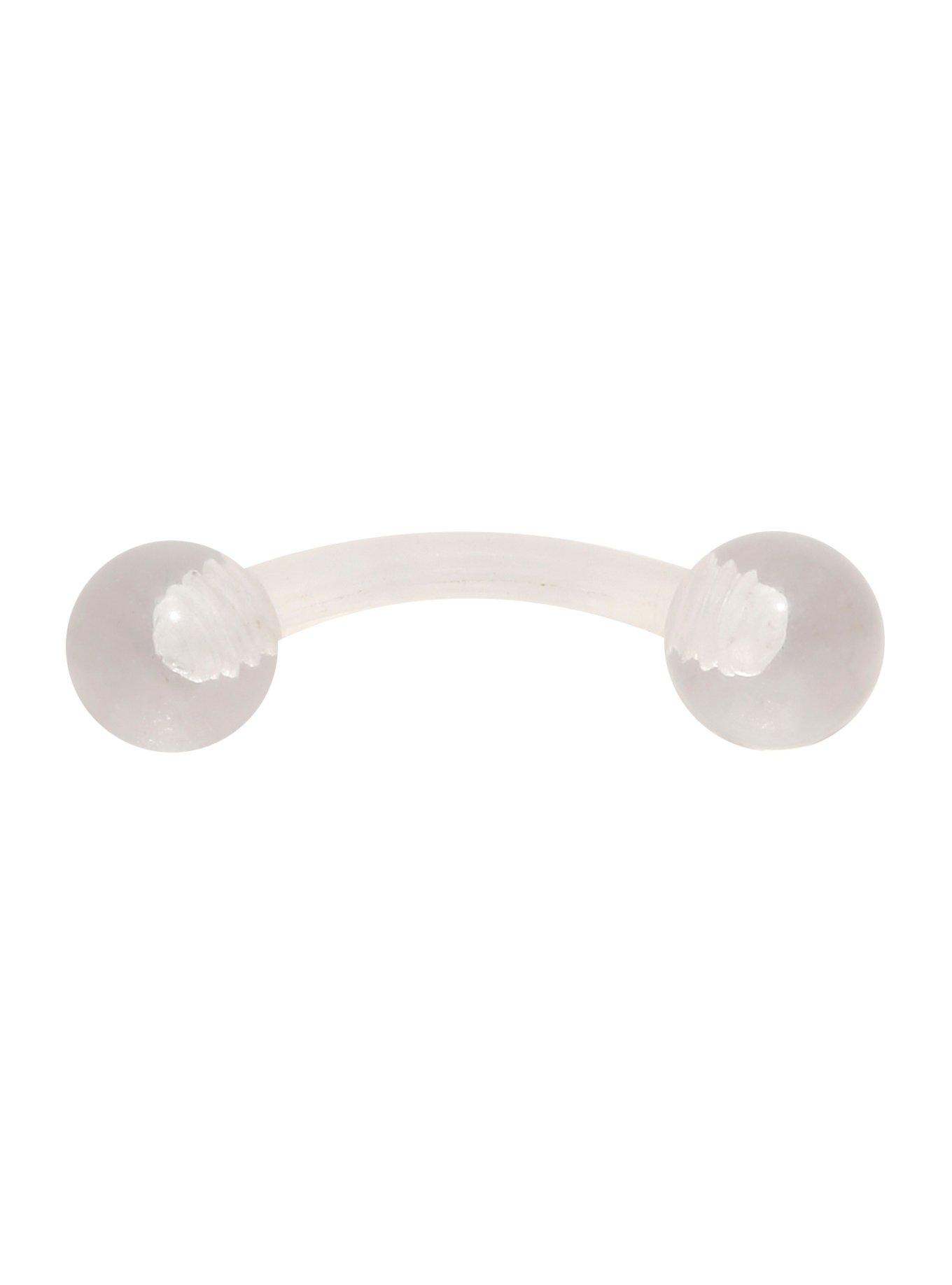 14G Bioplast Curved Barbell Retainer, , hi-res